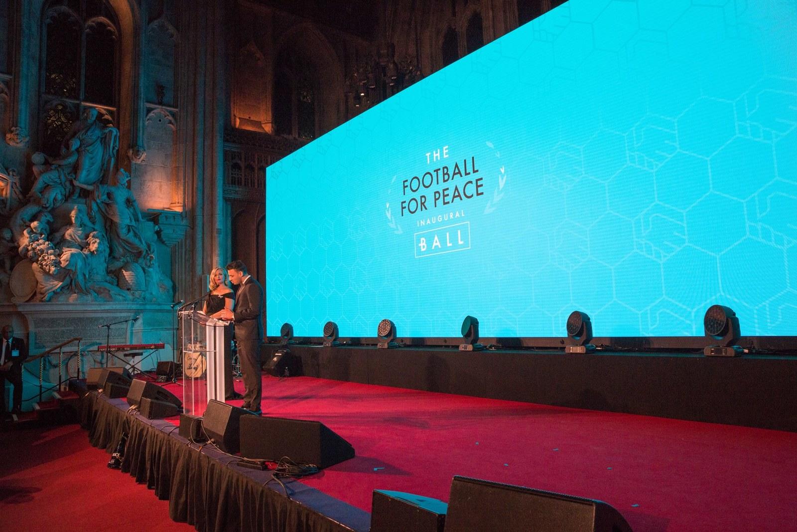 Football for Peace live event — line-array PA and sound production by Kudos AV