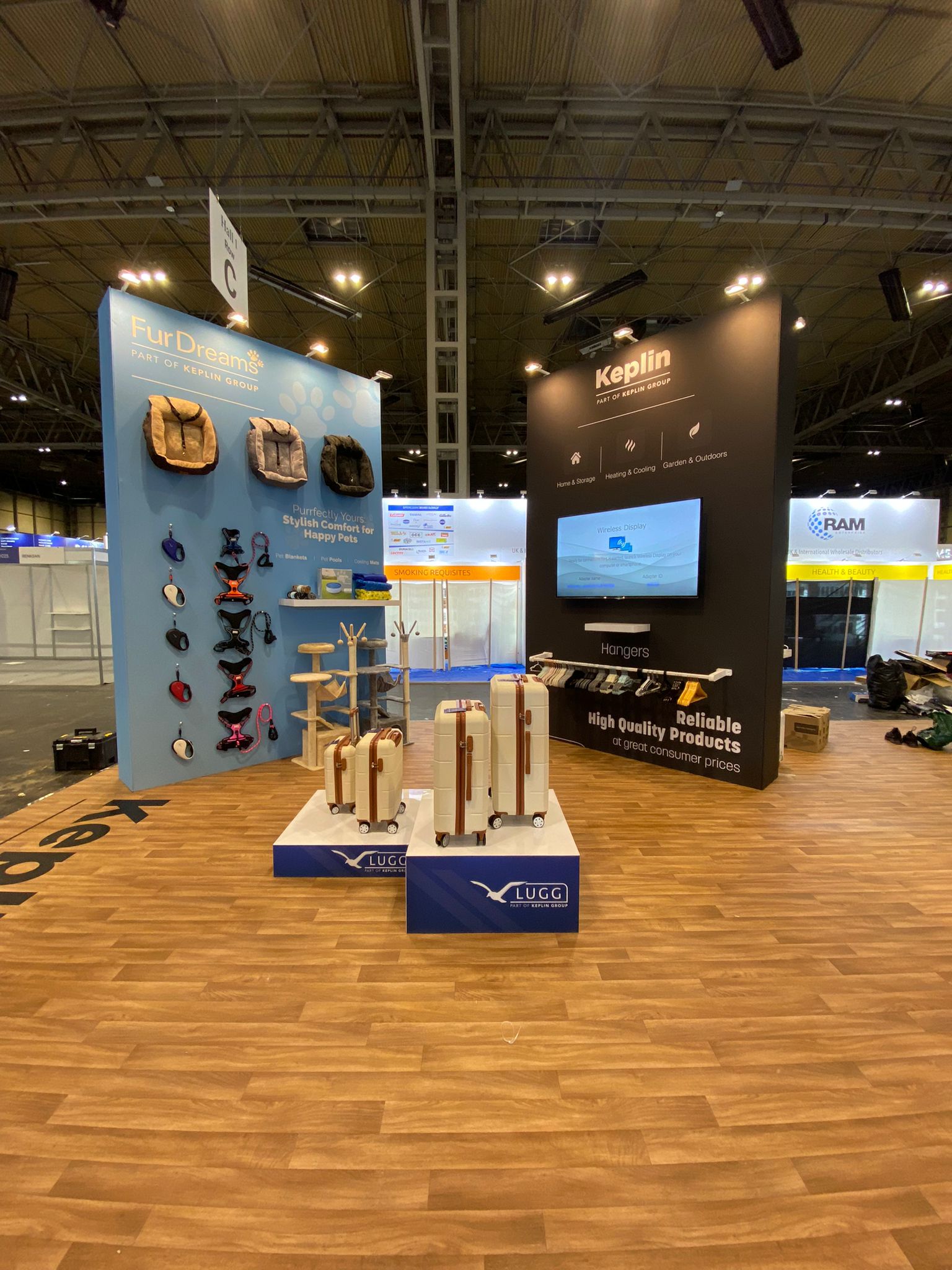 Keplin NEC Spring Fair stand build, Kudos AV