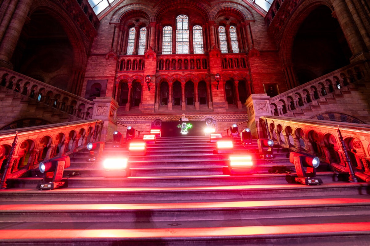 MTRNM Night at the Museum, Marten Lou at the Natural History Museum — Kudos AV event production, photo 1
